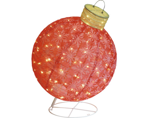 Glob decorativ de pom de Crăciun cu model de fulgi de zăpadă și iluminare pe un suport