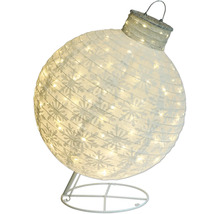 Glob luminos decorativ cu fulgi de zăpadă pe un suport