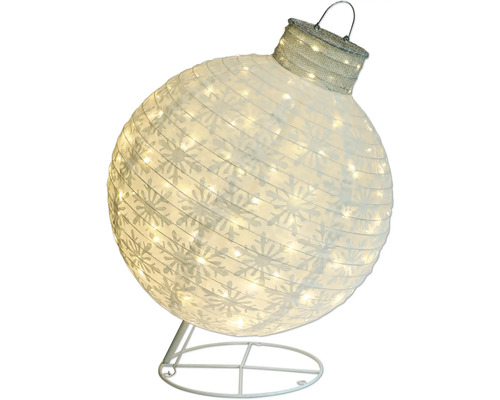 Glob luminos decorativ cu fulgi de zăpadă pe un suport