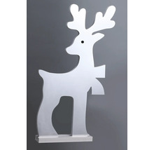 Figurină decorativă ren din lemn pe un soclu