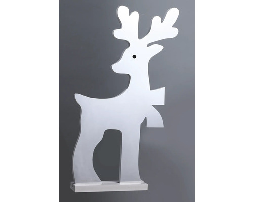 Figurină decorativă ren din lemn pe un soclu