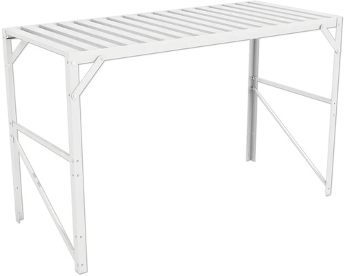 Raft metalic alb cu fund din grilaj