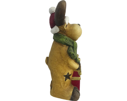 Figurină decorativă ren cu căciulă și fular