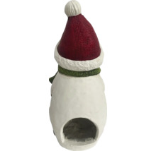 Figurină decorativă om de zăpadă cu suport pentru lumânare tip pastilă