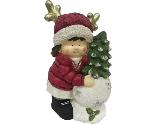 Decorațiune de Crăciun fată cu brad și coarne