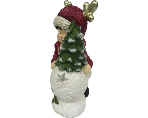 Figurină decorativă om de zăpadă cu brad și coarne