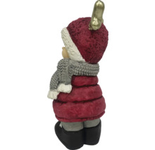 Figurină decorativă Moș Crăciun cu căciulă și fular