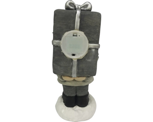 Moș Crăciun decorativ cu cadou și compartiment pentru baterii