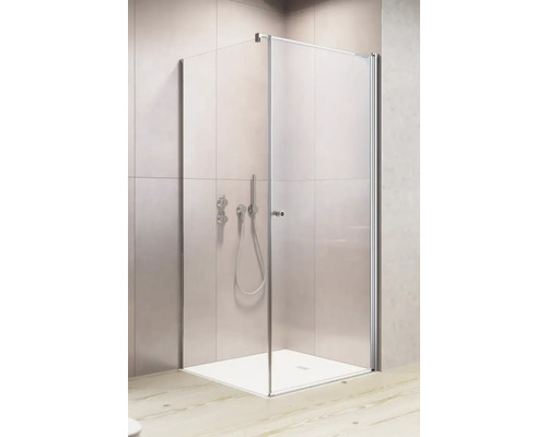 Cabină de duș pătrată Radaway EOS KDJ I 90x90x197 cm, deschidere ușă dreapta, profil crom Cabină de duș cu uși de sticlă și armătură de duș