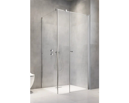 Cabină de duș dreptunghiulară Radaway EOS KDS I 100x90x197 cm, deschidere ușă dreapta, profil crom Cabină de duș pe colț cu două uși pivotante din sticlă