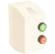 O cutie de comutare cu un buton verde de pornire și un buton roșu de oprire.