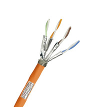Cablu rețea date STP Cat 7 Draka portocaliu, inel 100m