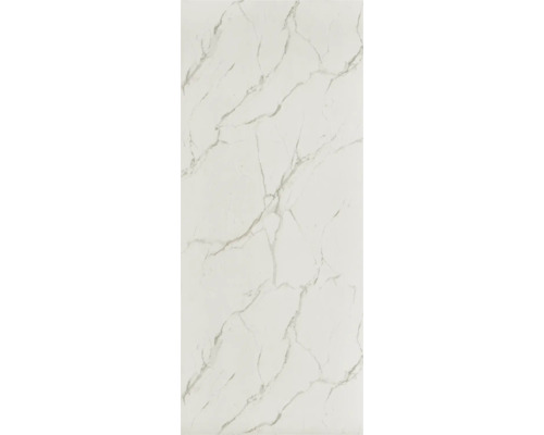 Panou decorativ compozit impermeabil Pietra Santa, 280x117,5 cm, decor marmură alb Placă ceramică cu aspect de marmură