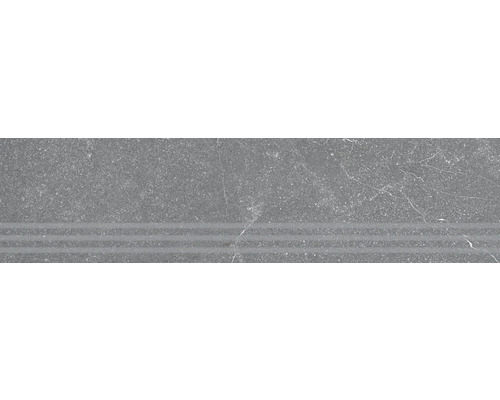 Treaptă gresie Stoneline Anthracite 30x120 cm Scară gri din piatră cu două caneluri