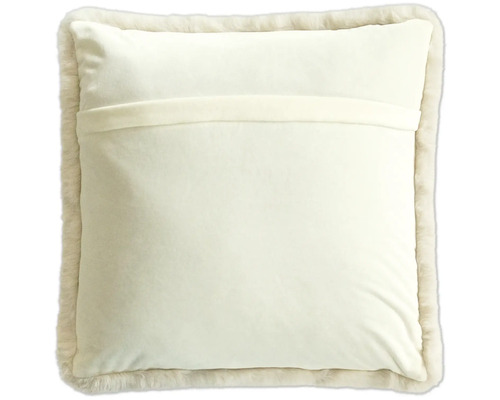 Pernă pătrată cu margine de blană