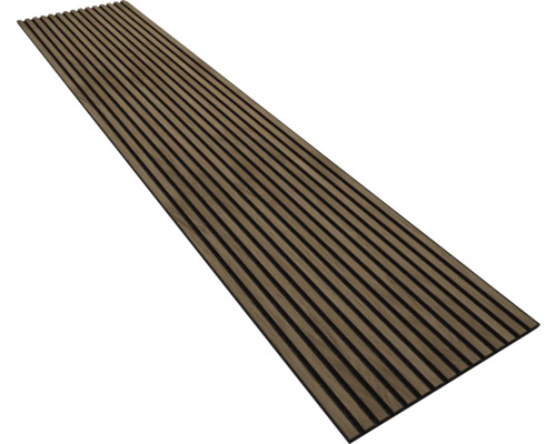 Panou riflaj acustic stejar fumuriu furniruit 18x560x2600 mm Panou din lemn pentru placarea pereților și a tavanelor