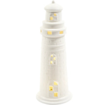 Decorațiune cu LED far porțelan Ø 9 cm, H 25 cm