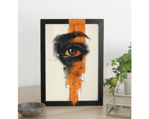 Imagine înrămată cu motivul unui ochi și un accent de culoare