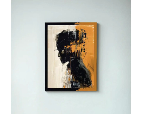 Tablou portret înrămat cu siluetă neagră