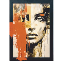 Portret abstract de femeie înramat ca decor de perete