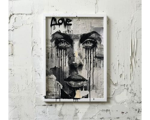 Imagine înrămată cu chip de femeie în stil graffiti