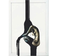 Pictură înrămată cu figură feminină abstractă