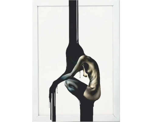 Pictură înrămată cu figură feminină abstractă