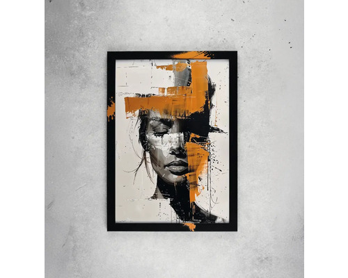 Imagine înrămată cu un portret abstract al unei femei