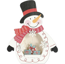 Om de zăpadă decorativ cu iluminare LED și cadouri pentru perioada Crăciunului