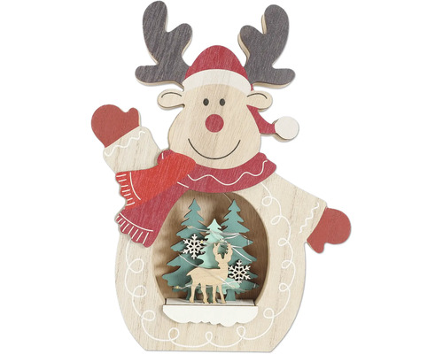 Elan decorativ din lemn cu motive de Crăciun ca decorație de Crăciun