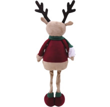 Elan decorativ cu coarne, eșarfă și cizme ca decorațiune de Crăciun