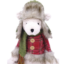 Ursuleț de pluș cu căciulă de iarnă și fular