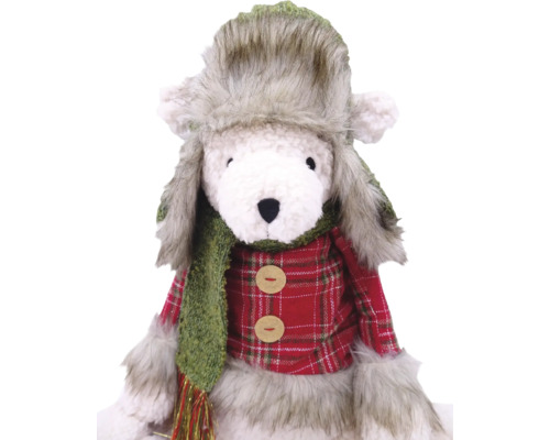 Ursuleț de pluș cu căciulă de iarnă și fular