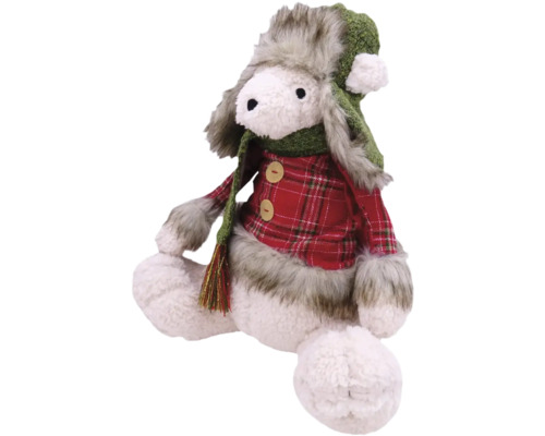 Păpușă decorativă din material textil cu căciulă și fular