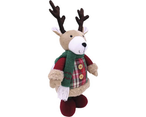 Figurină decorativă ren cu eșarfă și coarne