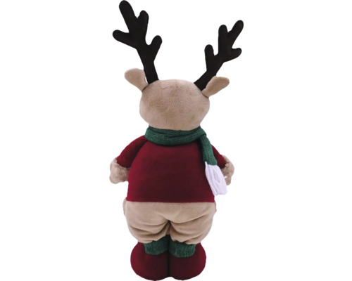 Figurină ren din pluș cu fular și coarne