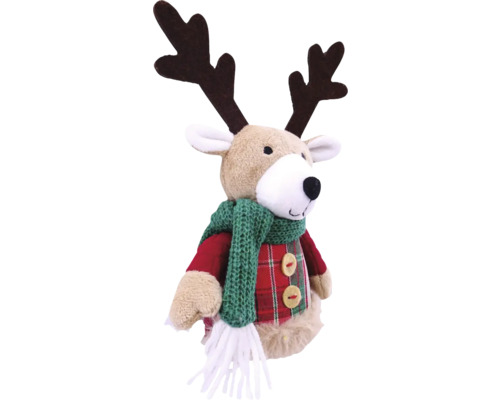 Figurină decorativă ren cu eșarfă și coarne