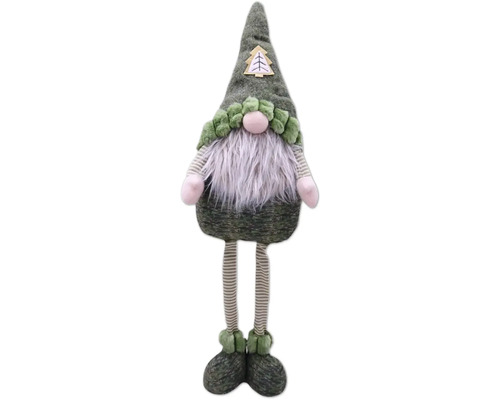 Spiriduș de Crăciun cu barbă lungă și picioare în dungi