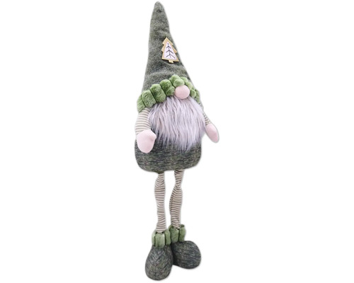 Figurină decorativă spiriduș de Crăciun cu aplicație de brad pe căciulă