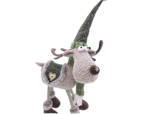 Elan decorativ cu pălărie, coarne și fular ca decorațiune de Crăciun