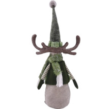 Figurină decorativă de elan cu căciulă și fular