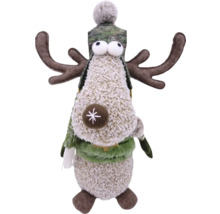 Figurină decorativă ren cu căciulă și coarne