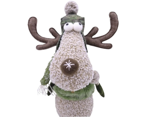 Figurină decorativă ren cu căciulă și coarne