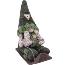 Gnom de grădină decorativ cu pălărie înaltă și barbă