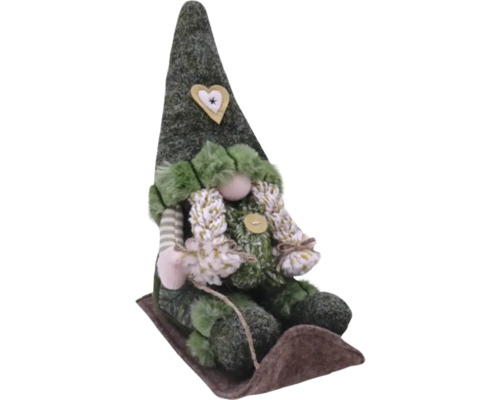 Gnom de grădină decorativ cu pălărie înaltă și barbă