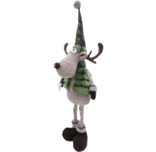 Ornament decorativ de Crăciun ren cu căciulă și fular