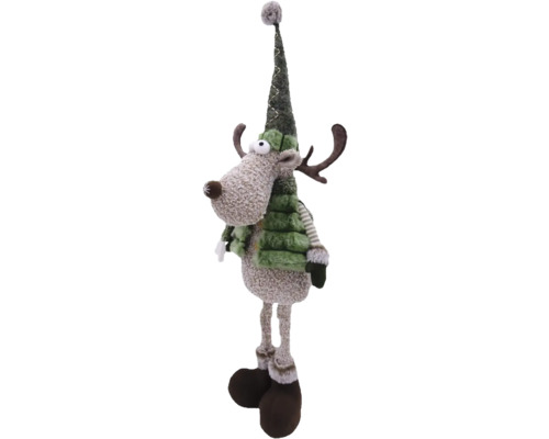 Ornament decorativ de Crăciun ren cu căciulă și fular