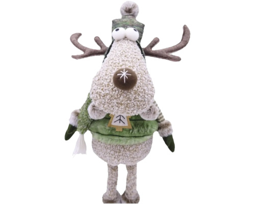 Figurină decorativă ren cu căciulă și coarne