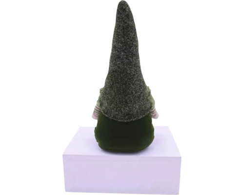 Gnom decorativ cu pălărie lungă, vedere din spate