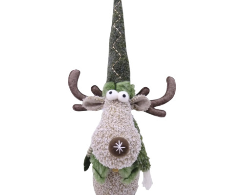 Figurină decorativă ren cu căciulă și coarne